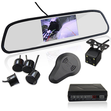 3in1 Video Parking Sensor Assistance Monitor 4.3inch TFT LCD Display + Alarm + Camera Video Rearview Mirror Reverse Radar System