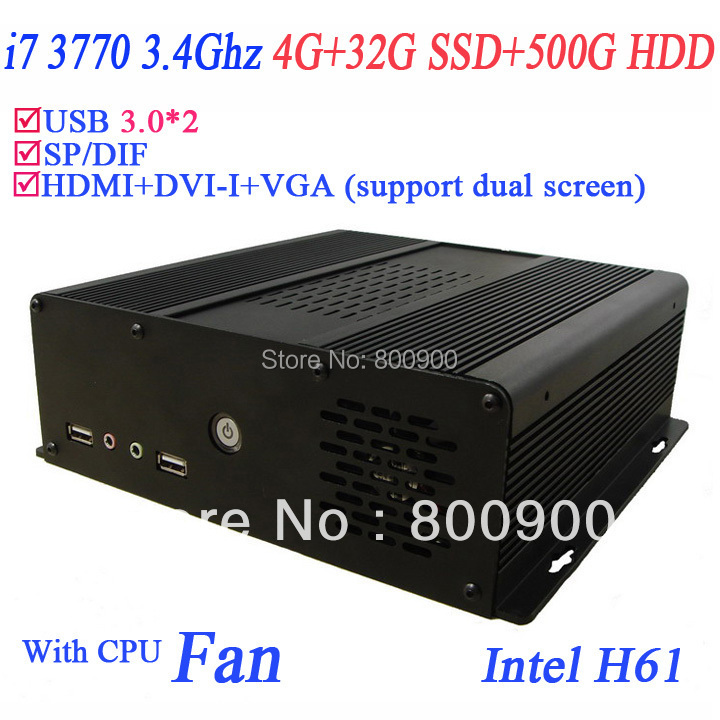 Quad core i7 3770 3.4   S/PDIF 4  RAM 32  SSD  500  HDD USB 3.0 HDMI VGA DVI Windows 7X64