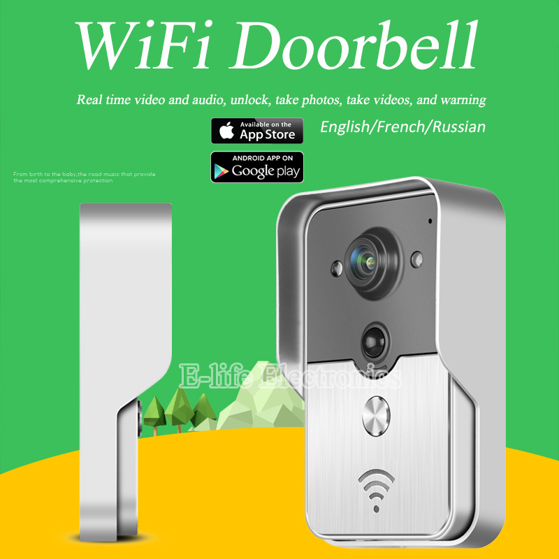 WiFi Wireless Video Door Phone intercom Doorbell Peehole Camera Remote Unlock IR Night Vision Alarm Android IOS smart home russi