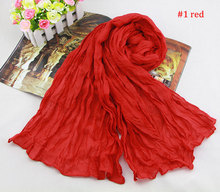New Fashion 2015 Women Scarf Vintage Ladies Solid Color Black Red White Scarves Warp shawl female
