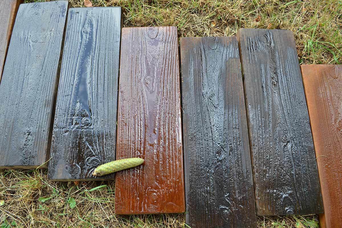 2 Pieces / Set Molds Old Wooden Boards Concrete Mould Garden Stepping