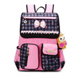 British plaid bag children backpack for girls pink plaid cute princess kids school bag orthopedic elementary