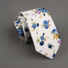 Casual Suits Slim Narrow Tie For Wedding Fashion Cotton Floral Necktie Printed Skinny Mens Ties Gravatas Brand Boys Accessories