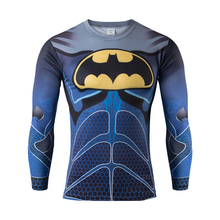 Men Sport Long Sleeve Compression 3D T Shirt Marvel Superhero Superman Captain America Tights Gym Fitness Men Clothing Tees