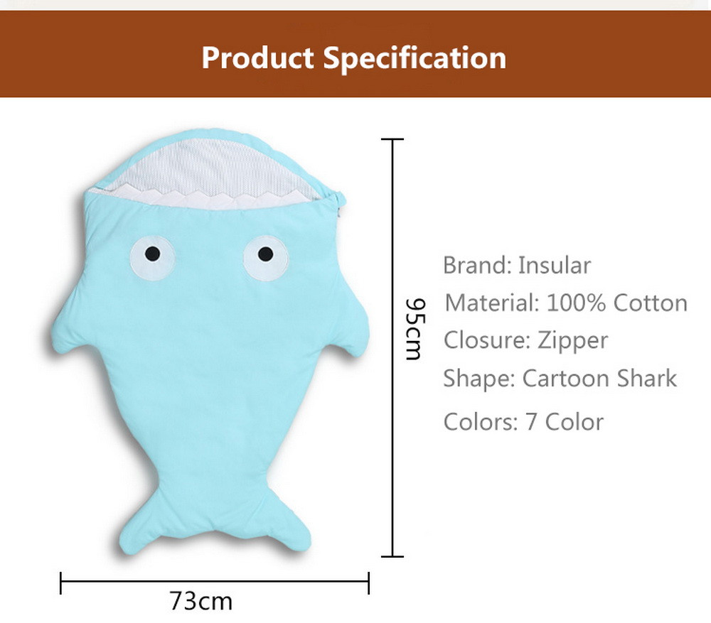 New Baby Sleeping Bag Shark Strollers Bed Blanket Swaddle Winer Baby