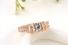 1PCS Free Shipping Delicate Austrian Crystal Ring for Ladies Gold Plated Jewelry Wholesale