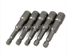 Envío gratis 5 unids/set H13mm * 65 mm 40 Crv por hexágono, magnética mangas eléctrica sockets 65 mm longitud 1/4 ” mango hexagonal