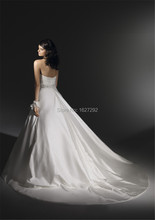 Custom Made Wedding Gowns White Ivory Crystal Beading Pleat A Line Wedding Dress 2015 Robe De