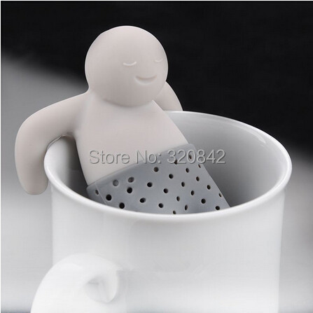 Fashion food grade silicone Mr Tea Infuser Teapot cute Tea Strainer Coffee Tea Sets Soft fred