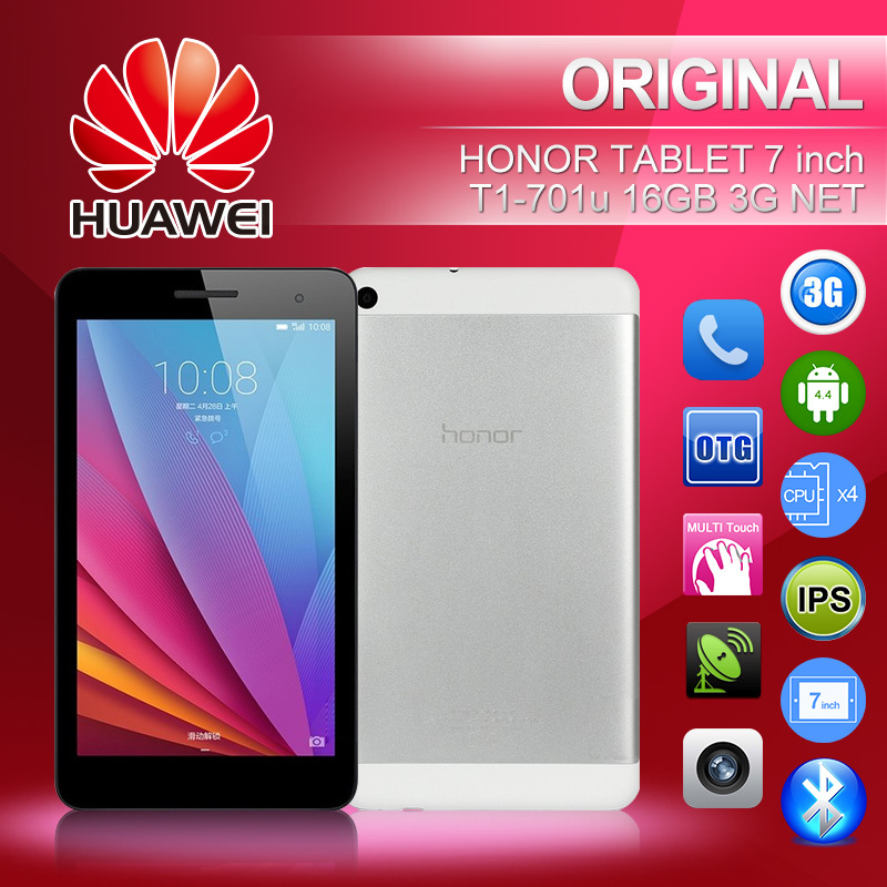 Original Huawei Tablet PC Mobile Phone honor T1 701U WCDMA 7 inch 1024 x600 IPS Quad