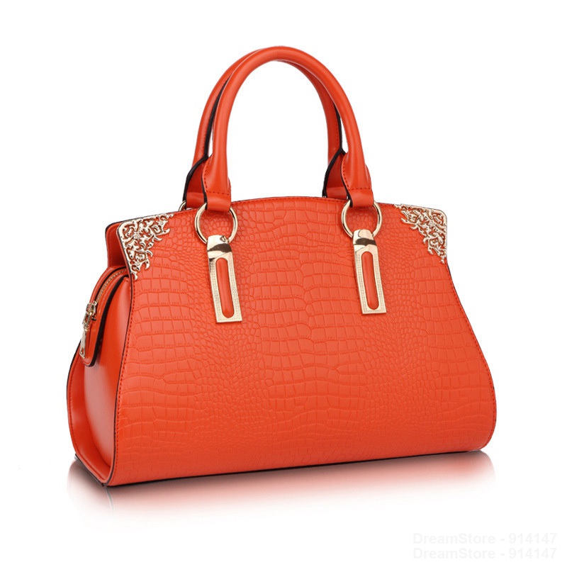 Hot 2016 Fashion Designer Brand Orange Genuine Leather Women Handbags High Quality Women Messenger Bags Bolsas Femininas