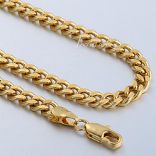 4MM Curb MENS Boys Chain Necklace 18K Gold Filled Necklace 18KGF High Quality 18 36INCH Jewelry