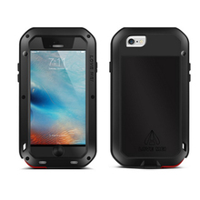 LOVE MEI Waterproof Metal Mobile Phone Case for iPhone 6S/Plus 4.7 5.5 inch Gorrila Tempered Glass Screen Protectors anti-knock