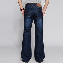 Mens Flared Jeans Boot Cut Leg Flared Slim Fit Mid Waist Male Designer Classic Denim Jeans Pants Bell Bottom Jeans