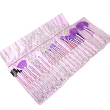 Purple Makeup Brush Set Synthetic Hair Cosmetic Make up Brushes + Purple Bag 20 Pcs/set