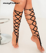 2016 European and American fashion jewelry handmade cotton crochet Anklet footlet Crochet Barefoot Sandals