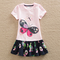 2016 Neat retail BABY Girl Clothes short Sleeve Girls Dress Kids pretty Dresses A line children