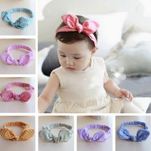 Rabbit Ear Headband Korea Style Headband Bow elastic Knot top baby hair accessories Baby Infant Headband Bow Headband w–141