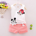 Summer Cartoon Minnie Kids Girls Clothes 2016 Toddler Girl Clothing Set Infant Baby Girl Boutique Clothing