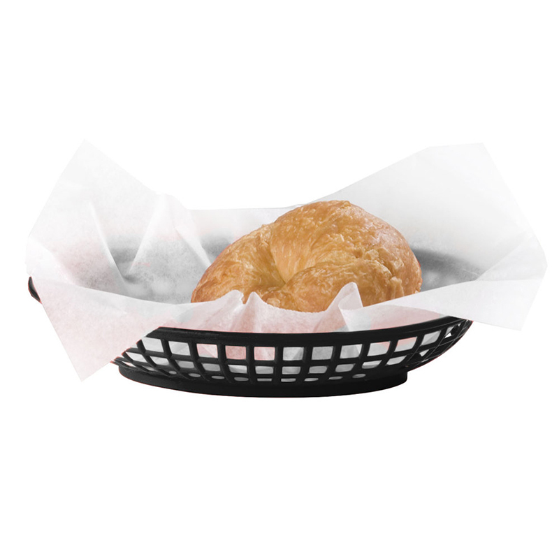 9.25'' Classic Oval Plastic Serving Basket Black Fast Food Basket Dozen