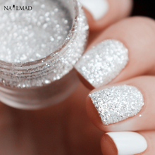 10ml Shiny Silver Nail Glitter Sequin White Glitter Powder Nail Art Powder Dust Tips Makeup Manicure Nail Decoration