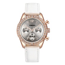 2016 Time100 Women Watches Leather Strap Chronograph Diamond Auto Date Sport Casual Quartz Wrist Watches For Women relojes mujer