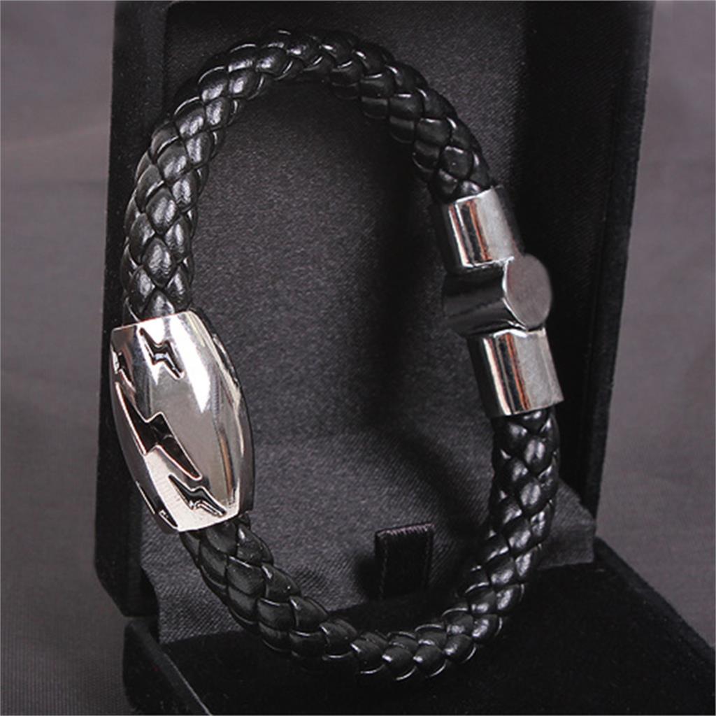 2015 New Arrive Men Jewelry Lightning Braid Leather Bracelet Bangles Titanium Bracelet Men Wholesale