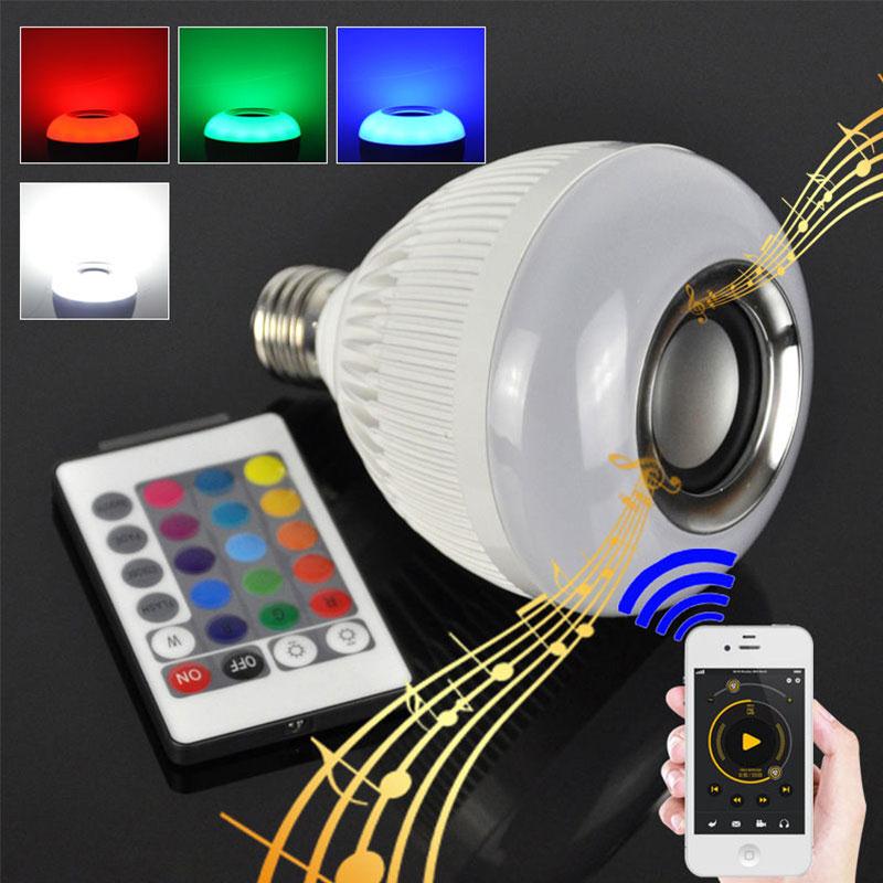 E27 Bluetooth Speaker Smart Music Audio Speakers LED RGBW RGB Color Bulb Light Lamp with Remote control For Smartphone PC Tablet E27 Bluetooth Speaker Smart Music Audio Speakers LED RGBW RGB Color Bulb Light Lamp with Remote control For Smartphone PC Tablet