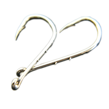 50pcs Ten division Double Backstab Hook With Hole Alloy Fishing Terminal Tackle Accessories 2 Colors Fishing