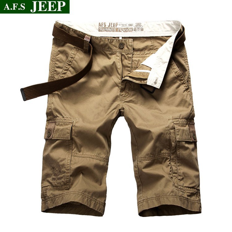 2015 New Summer Breathable Black Khaki Casual Pure Cotton Shorts Large Fashion Beach Army Plus Size Brand AFS JEEP 30~40 42 44 (1)