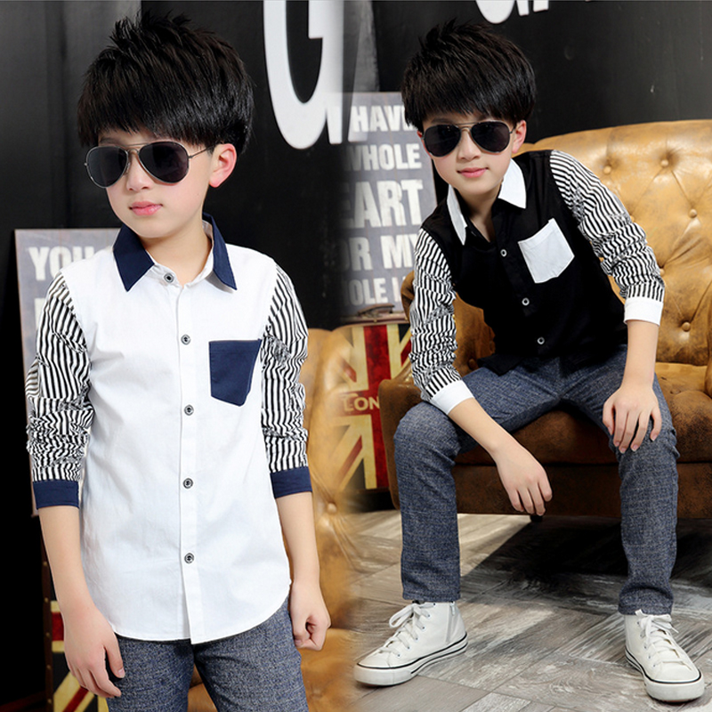 2016 Spring Kids Boys Shirts Long Sleeve Cotton Boy Shirt Casual font b Plaid b font