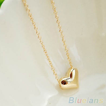 Women s fashion Jewelry Gold Plated Heart Bib Statement Chain Pendants Necklace 1S8S