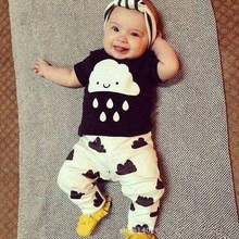 summer style baby boys clothes Pure cotton, lovely clouds cotton suit children set Kids clothing infant clothing two-piece