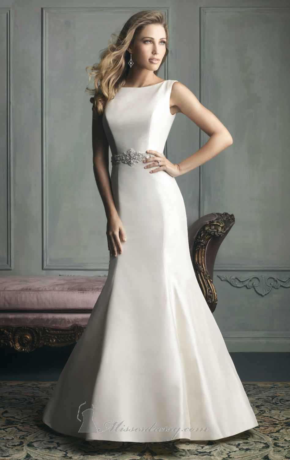 CustomMadeEmbellishedWeddingDress2015OpenBackSatinBeadingRobe