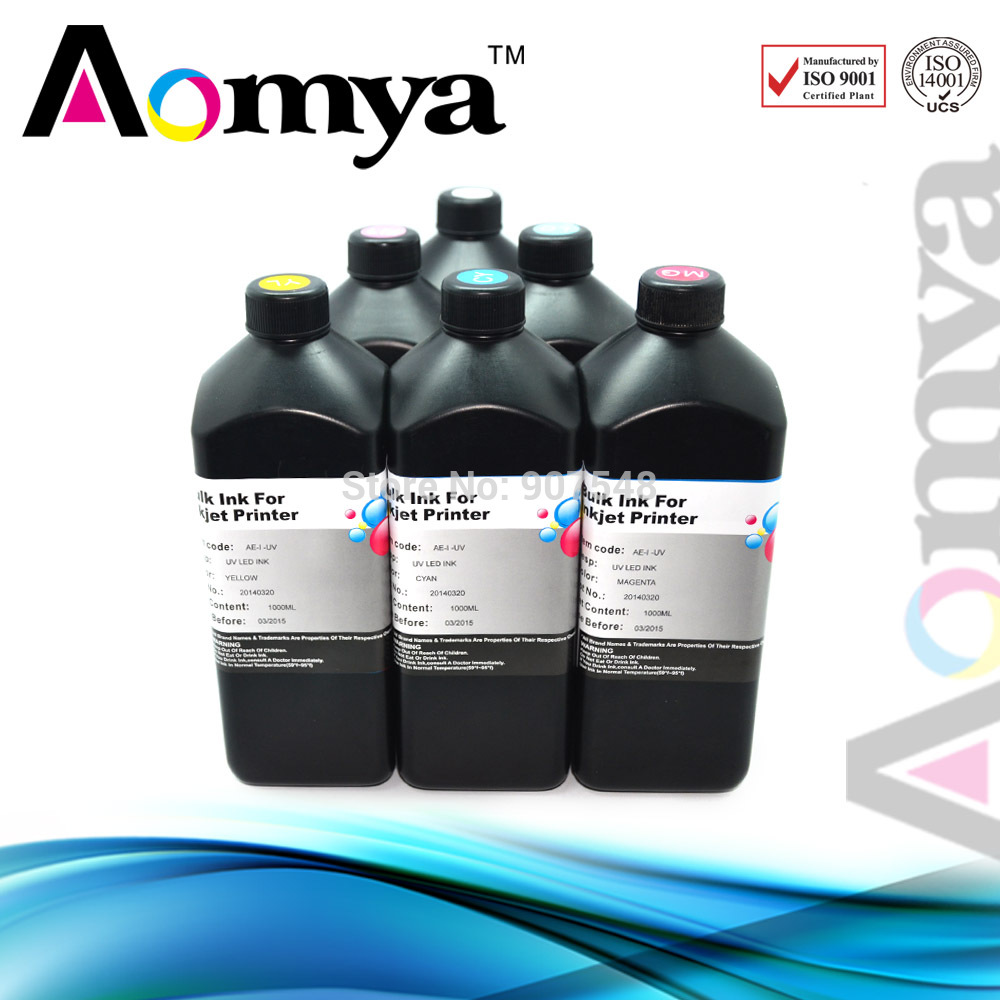 500mlx8 Colors UV Printing Ink For UV Flatbed Printer for Glass Metal PVC Cleaning Liquid 500ml
