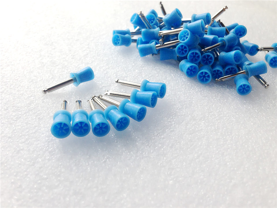 60Pcs Dental Lab Blue Latch type Rubber Polishing Polisher Cups Prophy