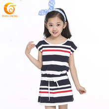 2015 Summer Cotton Striped Girls Dresses New Designer Kids Clothes Girls Nice Robe Fille Enfant Vestido De Festa Infantil