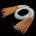F85 Free Shipping 18Pairs 18sizes 32 80cm New Circular Bamboo Carbonized Knitting Needles