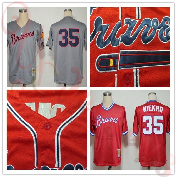 2015 New Arrival 35 Phil Niekro throwback jersey Atlanta Braves