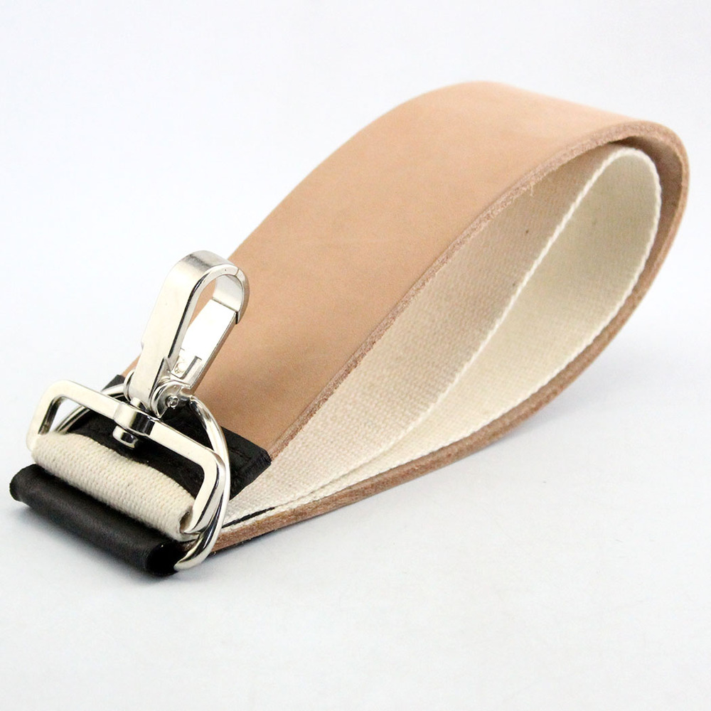 Pro 2" Pure Leather/Canvas Strop Belt Straight Razor Sharpener Strap