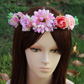 Newest fresh 6 Flower wreath headdress flower head ornaments bride bridesmaid hair accessories wreath holiday gift