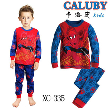 Kids Boys Pajamas Sleepwear Clothes Sets Long Sleeve Cotton Super Heros Ironman Batman Spiderman Captain America