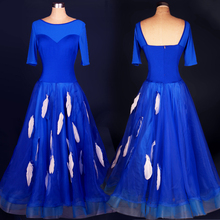 Ballroom dance costume sexy senior Feather Print ballroom dance dress for women ballroom dance competition dresses