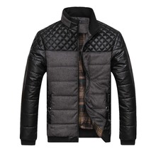 Preppy Style Winter Warm Coat With Side Buttoned Pocket Men Thermal Cotton Outerwear Jakcets