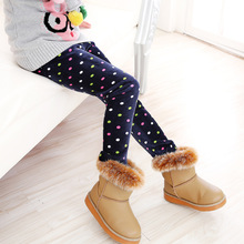 Child Winter Pants Thickening Girls Leggings Cartoon Pattern For 4 13 Years Old Kids Warm Trousers