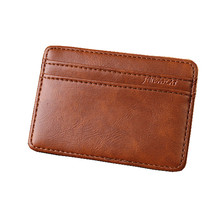 Lucky 2015 Hot Sale Fashion Men Luxury Mini Neutral Magic Bifold Leather Wallet Card Holder Wallet