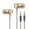 mobile phone In ear Headphone metal body snakeskin cable 3 5mm transparent box