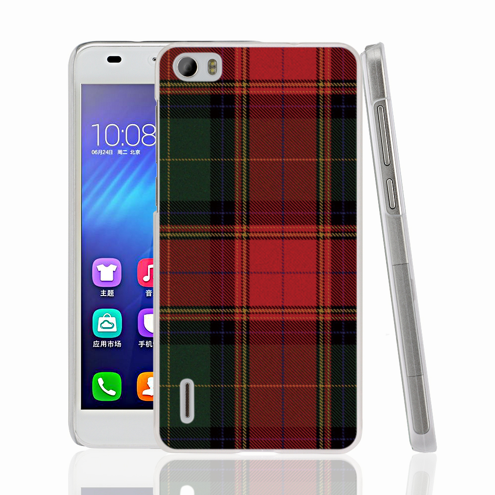 07287 RED BLUE font b TARTAN b font SCARF FASHION cell phone Cover Case for huawei