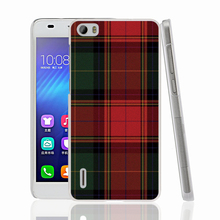 07287 RED BLUE TARTAN SCARF FASHION cell phone Cover Case for huawei honor 3C 4A 4X 4C 5X 6 7
