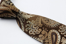 NT0286 Brown Beige Paisley Man s Classic Business Wedding Party Tie Fashion Luxury Jacquard Woven Silk
